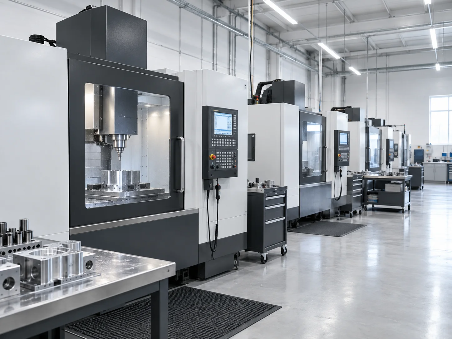Illustration of an orderly precision toolroom