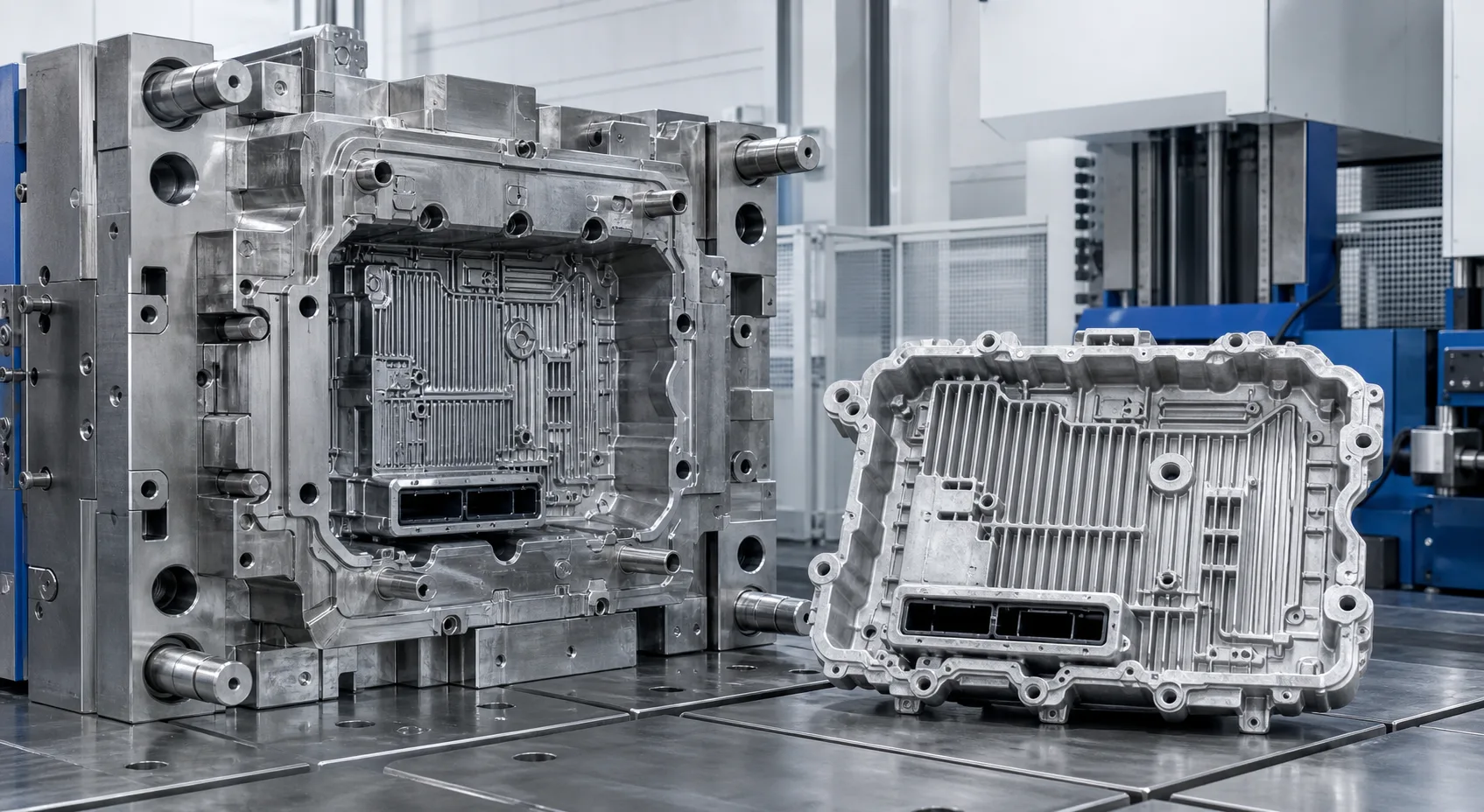 Die-casting mold with a precision aluminum housing