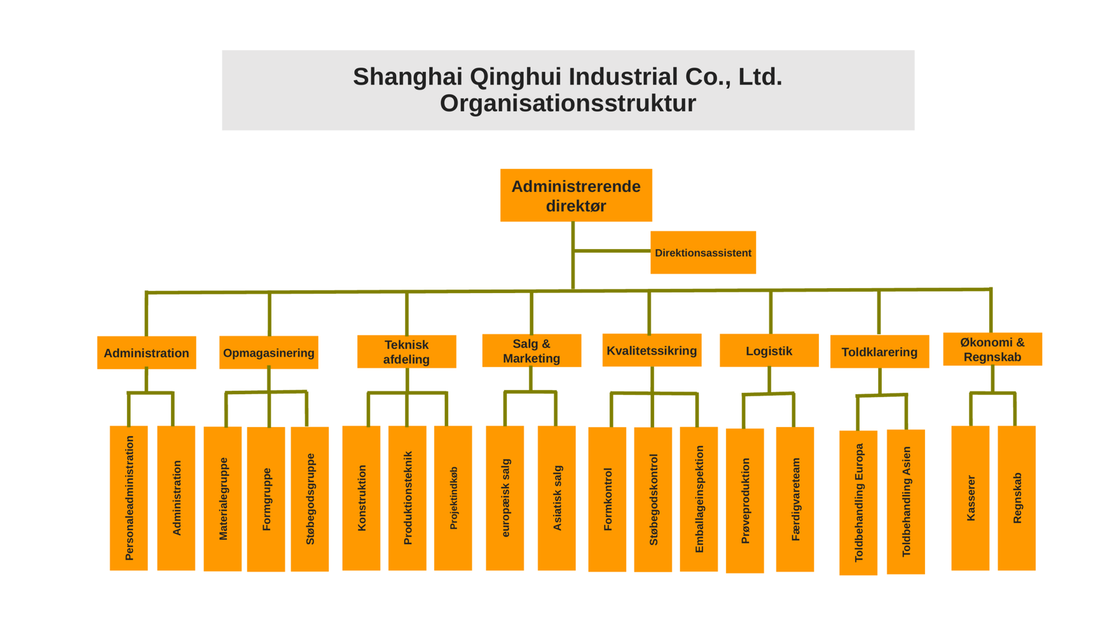 Shanghai Qinghui Industrial Co., Ltd. — Organisationsstruktur
